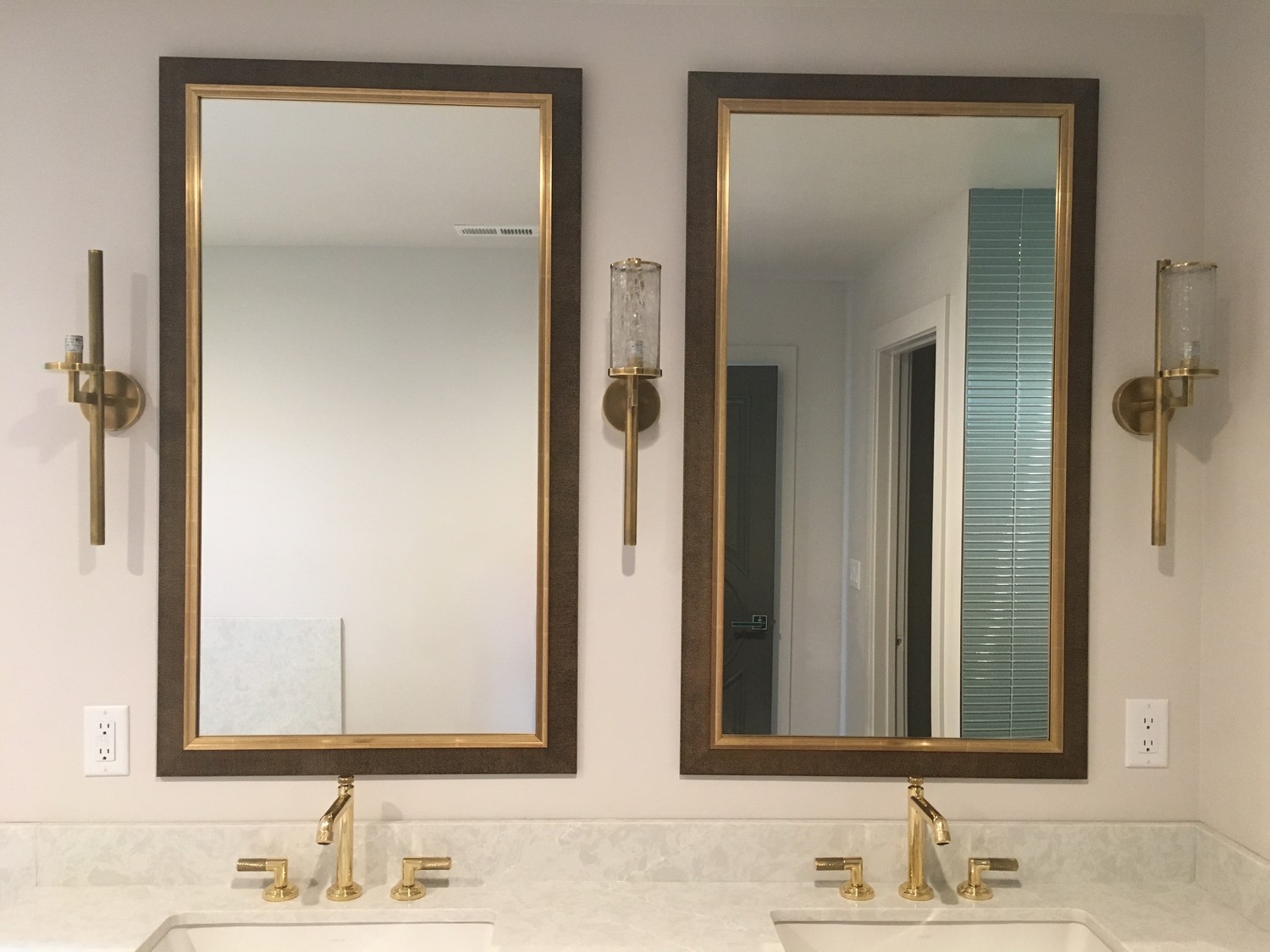 Twin framed mirrors