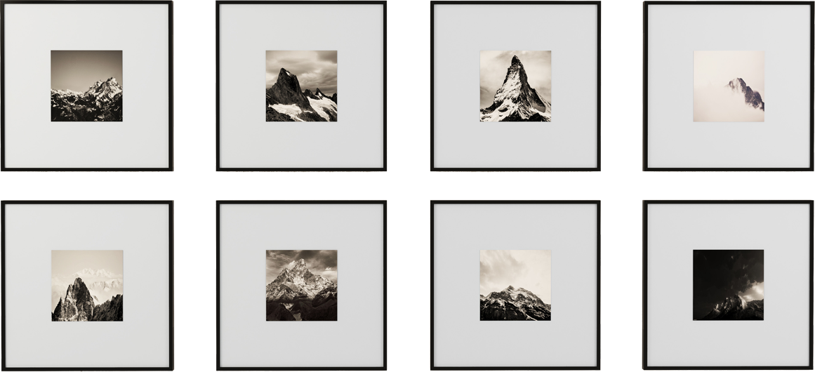 black and white photography with black frame and white mat